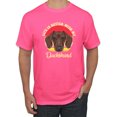 thumbnail image 1 of Wild Bobby, Life is Better with My Daschund Cute, Dog Lover, Men Graphic Tee, Neon Pink, Medium, 1 of 4