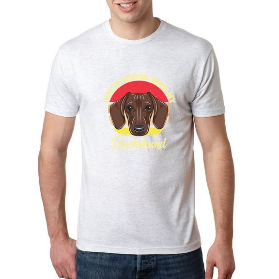 Wild Bobby, Life is Better with My Daschund Cute, Dog Lover, Men Premium Tri Blend Tee, Heather White, Large