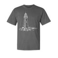 thumbnail image 1 of Wild Bobby,Lighthouse Nautical Sea Coastal Vibes, Streetwear, Garment-Dyed Washed Look Short Sleeve T-Shirt, Charcoal, 2XL, 1 of 3