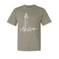 thumbnail image 1 of Wild Bobby,Lighthouse Nautical Sea Coastal Vibes, Streetwear, Garment-Dyed Washed Look Short Sleeve T-Shirt, Sand, Large, 1 of 3