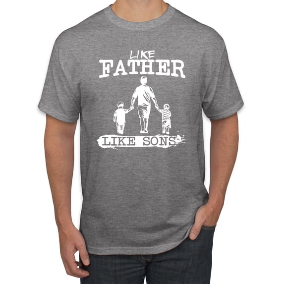 Wild Bobby,Like Father Like Sons Boy Dad Daddys Boy Gift, Father's Day, Men Graphic Tees, Heather Grey, X-Large