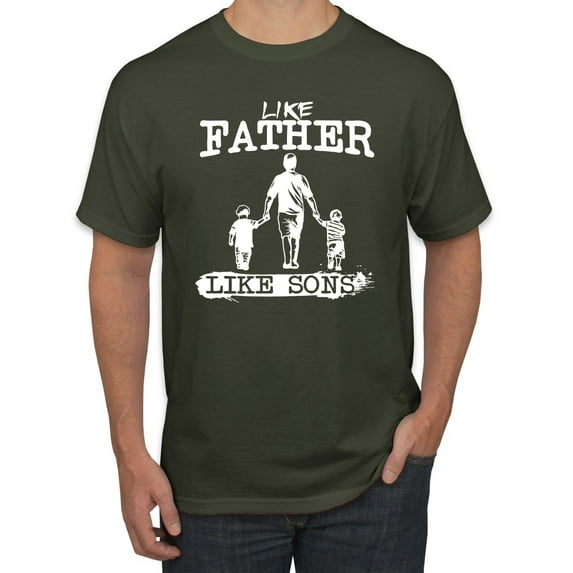Wild Bobby,Like Father Like Sons Boy Dad Daddys Boy Gift, Father's Day, Men Graphic Tees, Military Green, 4XL