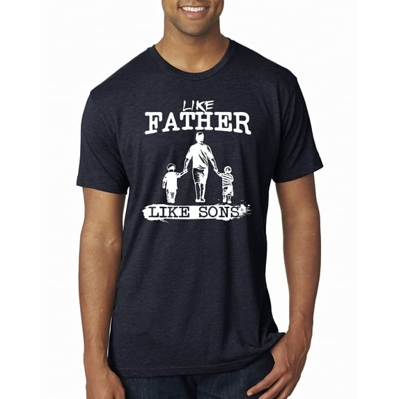 Wild Bobby,Like Father Like Sons Boy Dad Daddys Boy Gift, Father's Day, Men Premium Tri Blend Tees, Vintage Navy, X-Large