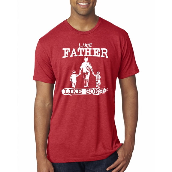Wild Bobby,Like Father Like Sons Boy Dad Daddys Boy Gift, Father's Day, Men Premium Tri Blend Tees, Vintage Red, Medium
