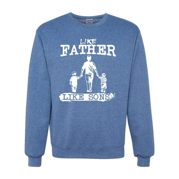 Wild Bobby,Like Father Like Sons Boy Dad Daddys Boy Gift, Father's Day, Unisex Crewneck Graphic Sweatshirt, Vintage Heather Blue, 2XL