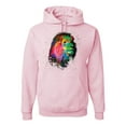 thumbnail image 1 of Wild Bobby, Lion Paint Art Splatter Abstract Art Animal Lover Unisex Graphic Hoodie Sweatshirt, Light Pink, Large, 1 of 3