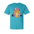 thumbnail image 1 of Wild Bobby, Lion Throne King Crown, Animal Lover, Garment-Dyed Washed Look Short Sleeve T-Shirt, Blue Lagoon, Small, 1 of 3