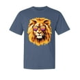 thumbnail image 1 of Wild Bobby, Lion With Sunglasses, Animal Lover, Garment-Dyed Washed Look Short Sleeve T-Shirt, Navy, 2XL, 1 of 3
