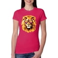 thumbnail image 1 of Lion With Sunglasses Animal Lover Womens Slim Fit Junior Tee, Raspberry, 2XL, 1 of 3