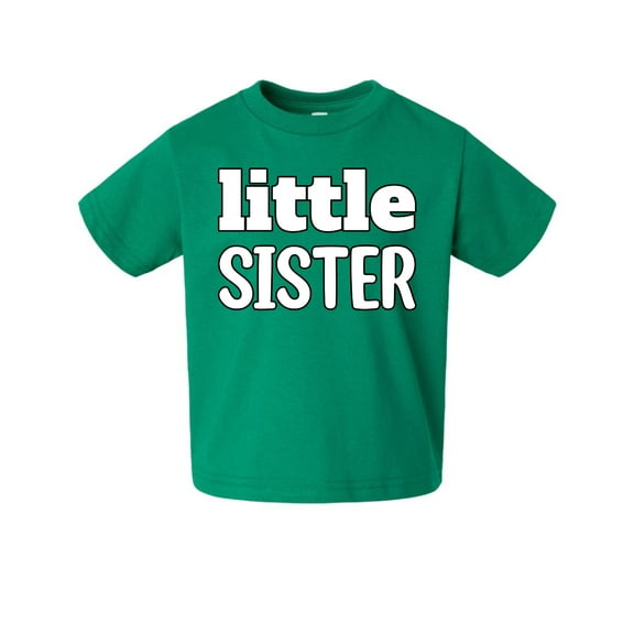 Wild Bobby Little Sister Cute Future Sibling Toddler Crew Graphic T-Shirt