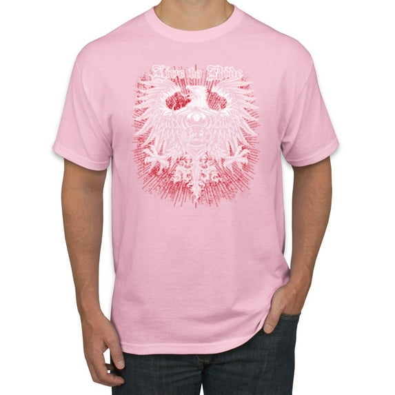 Wild Bobby, Live To Ride Motto Motorcylce Club Cars and Trucks Men's Graphic T-Shirt, Light Pink, 4XL