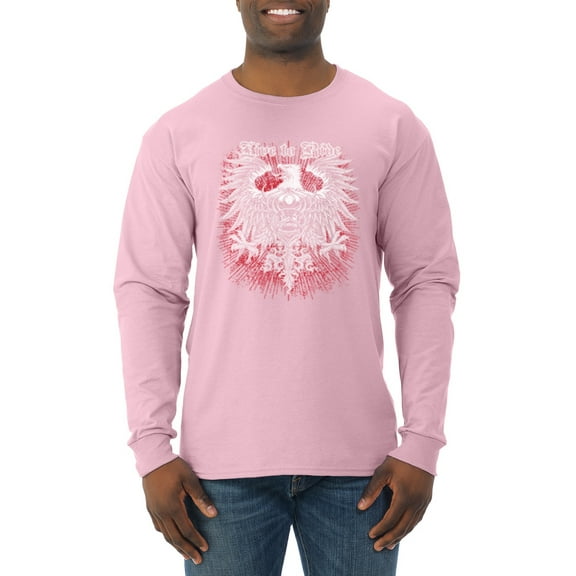 Wild Bobby, Live To Ride Motto Motorcylce Club Cars and Trucks Mens Long Sleeve Shirt, Light Pink, Medium