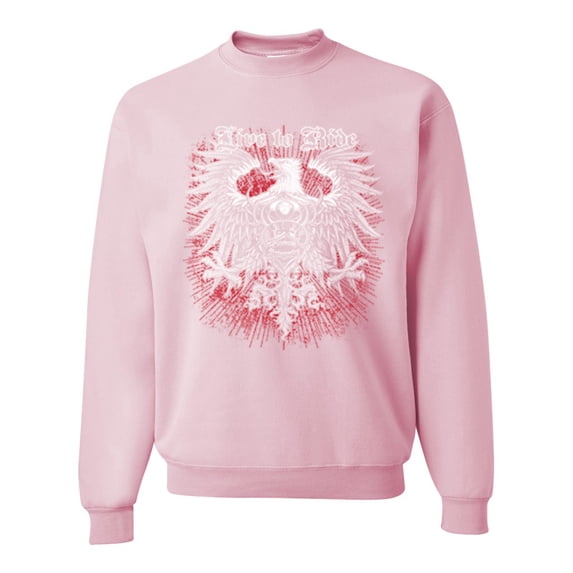 Wild Bobby, Live To Ride Motto Motorcylce Club Cars and Trucks Unisex Crewneck Graphic Sweatshirt, Light Pink, X-Large