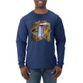 thumbnail image 1 of Wild Bobby, Living Life In The Sun Surfboards Sunsets Lighthouse Pop Culture Mens Long Sleeve Shirt, Navy, 2XL, 1 of 3