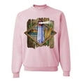 thumbnail image 1 of Wild Bobby, Living Life In The Sun Surfboards Sunsets Lighthouse Pop Culture Unisex Crewneck Graphic Sweatshirt, Light Pink, Large, 1 of 3