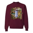 thumbnail image 1 of Wild Bobby, Living Life In The Sun Surfboards Sunsets Lighthouse Pop Culture Unisex Crewneck Graphic Sweatshirt, Maroon, 3XL, 1 of 3