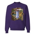 thumbnail image 1 of Wild Bobby, Living Life In The Sun Surfboards Sunsets Lighthouse Pop Culture Unisex Crewneck Graphic Sweatshirt, Purple, Large, 1 of 3