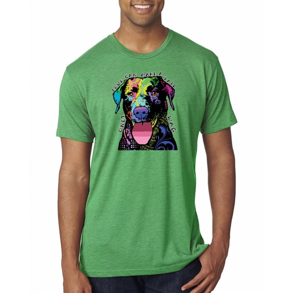 Wild Bobby, Love Can Make a Tail Wag Pitbull Dog Lover Mens Premium Tri Blend T-Shirt, Envy, 2XL