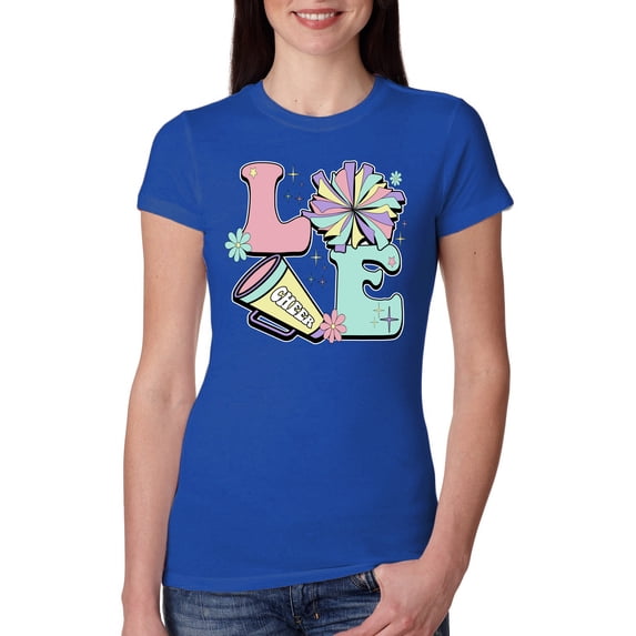 Wild Bobby Love Cheer Women Slim Fit Junior Tee
