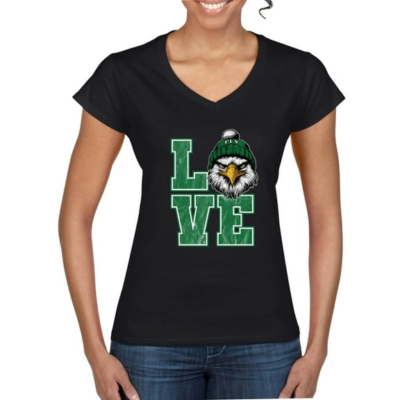 Wild Bobby Love Funny Fly Philly PA Bird Football Logo Parody, Phila Foot Ball Championship 2025 Merchandise for Men Women Women Standard V-Neck Tee