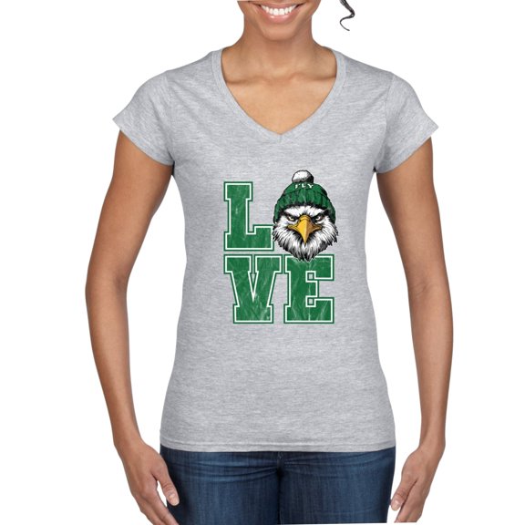 Wild Bobby Love Funny Fly Philly PA Bird Football Logo Parody, Phila Foot Ball Championship 2025 Merchandise for Men Women Women Standard V-Neck Tee