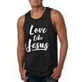 thumbnail image 1 of Wild Bobby Love Like Jesus Inspirational/Christian Men Graphic Tank Top, Black, Small, 1 of 5