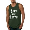 thumbnail image 1 of Wild Bobby Love Like Jesus Inspirational/Christian Men Graphic Tank Top, Forest Green, Large, 1 of 5