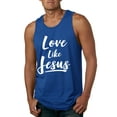 thumbnail image 1 of Wild Bobby Love Like Jesus Inspirational/Christian Men Graphic Tank Top, Royal, Small, 1 of 5