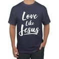 thumbnail image 1 of Wild Bobby Love Like Jesus Inspirational/Christian Men Graphic Tee, Vintage Heather Navy, XX-Large, 1 of 5