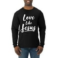 thumbnail image 1 of Wild Bobby Love Like Jesus Inspirational/Christian Men Long Sleeve Shirt, Black, Small, 1 of 5