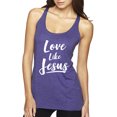 thumbnail image 1 of Wild Bobby Love Like Jesus Inspirational/Christian Women Tri-Blend Racerback Tank Top, Purple Rush, Small, 1 of 5
