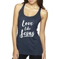 thumbnail image 1 of Wild Bobby Love Like Jesus Inspirational/Christian Women Tri-Blend Racerback Tank Top, Vintage Navy, X-Large, 1 of 5