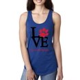 thumbnail image 1 of Wild Bobby, Love My Cat Stole My Heart Red Footprints Animal Lover Ladies Racerback Tank Top, Royal, X-Large, 1 of 3