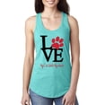 thumbnail image 1 of Wild Bobby, Love My Cat Stole My Heart Red Footprints Animal Lover Ladies Racerback Tank Top, Tahiti Blue, X-Large, 1 of 3
