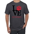 thumbnail image 1 of Wild Bobby, Love My Cat Stole My Heart Red Footprints Animal Lover Men's Graphic T-Shirt, Charcoal, Small, 1 of 3
