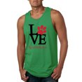 thumbnail image 1 of Wild Bobby, Love My Cat Stole My Heart Red Footprints Animal Lover Mens Graphic Tank Top, Kelly, 2XL, 1 of 3