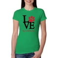 thumbnail image 1 of Wild Bobby, Love My Cat Stole My Heart Red Footprints Animal Lover Womens Slim Fit Junior Tee, Kelly, Medium, 1 of 3