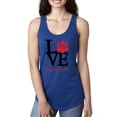 thumbnail image 1 of Wild Bobby, Love My Dog Stole My Heart Red Pawprints Pop Culture Ladies Racerback Tank Top, Royal, Large, 1 of 3