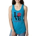 thumbnail image 1 of Wild Bobby, Love My Dog Stole My Heart Red Pawprints Pop Culture Ladies Racerback Tank Top, Turquoise, Large, 1 of 3