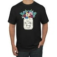 thumbnail image 1 of Wild Bobby, Love The Little Things Artsy Jar with Flowers Pop Culture Men's Graphic T-Shirt, Black, Small, 1 of 3
