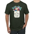 thumbnail image 1 of Wild Bobby, Love The Little Things Artsy Jar with Flowers Pop Culture Men's Graphic T-Shirt, Forest Green, Medium, 1 of 3