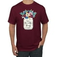 thumbnail image 1 of Wild Bobby, Love The Little Things Artsy Jar with Flowers Pop Culture Men's Graphic T-Shirt, Maroon, 3XL, 1 of 3