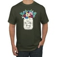 thumbnail image 1 of Wild Bobby, Love The Little Things Artsy Jar with Flowers Pop Culture Men's Graphic T-Shirt, Military Green, Medium, 1 of 3