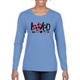 thumbnail image 1 of Wild Bobby Loved John 3:16 Inspirational/Christian Women Graphic Long Sleeve Tee, Light Blue, Large, 1 of 6