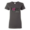 thumbnail image 1 of Wild Bobby Loved John 3:16 Inspirational/Christian Women Graphic Tee, Charcoal, Large, 1 of 6