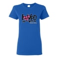 thumbnail image 1 of Wild Bobby Loved John 3:16 Inspirational/Christian Women Graphic Tee, Royal, Small, 1 of 6