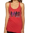thumbnail image 1 of Wild Bobby Loved John 3:16 Inspirational/Christian Women Tri-Blend Racerback Tank Top, Vintage Red, Small, 1 of 6