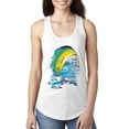 thumbnail image 1 of Wild Bobby, Mahi-Mahi Fish Catching Small Fish Animal Lover Ladies Racerback Tank Top, White, Small, 1 of 3