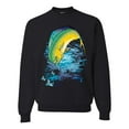 thumbnail image 1 of Wild Bobby, Mahi-Mahi Fish Catching Small Fish Animal Lover Unisex Crewneck Graphic Sweatshirt, Black, 3XL, 1 of 3