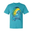thumbnail image 1 of Wild Bobby, Mahi-Mahi Fish Catching Small, Fish, Garment-Dyed Washed Look Short Sleeve Tees, Blue Lagoon, Small, 1 of 3